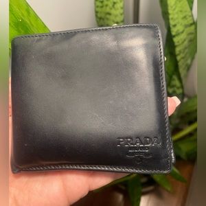 Black Prada safiano leather, unisex but a bit more masculine
